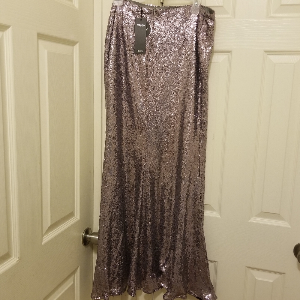 Women's sequence maxi formal skirt